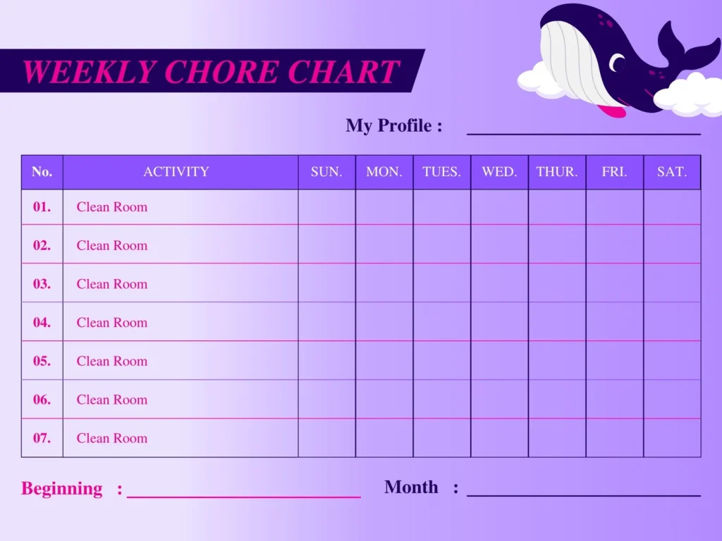 Printable:4cqbwebjgjk= Chore Chart Template