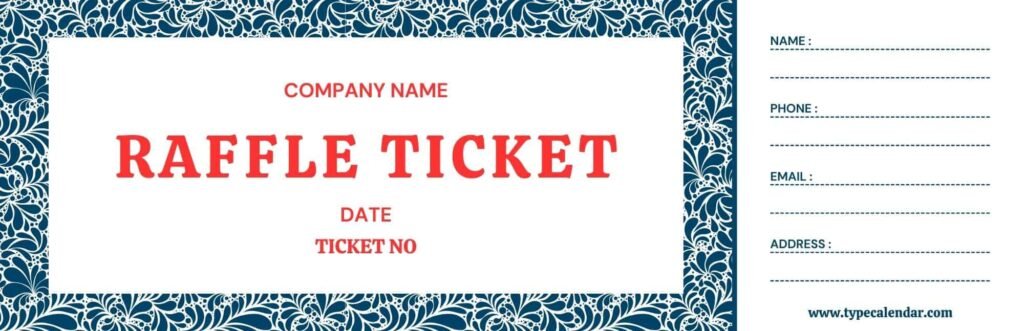 Printable:2anx3fhxsck= Raffle Ticket Template